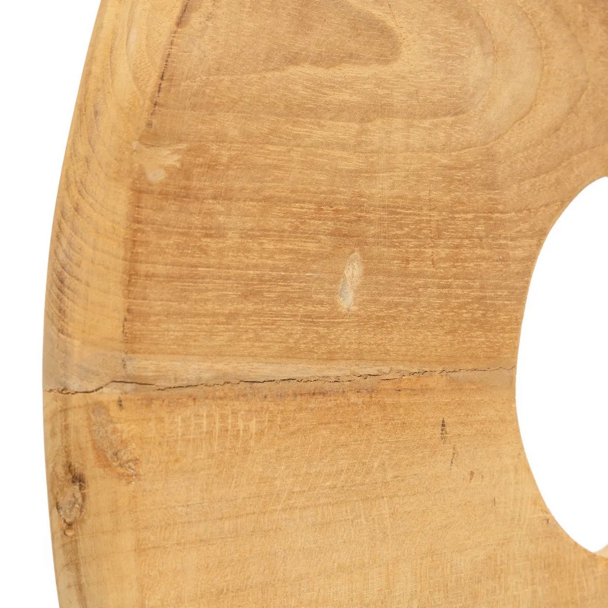 Sculpture disque en bois sur pied 60 cm