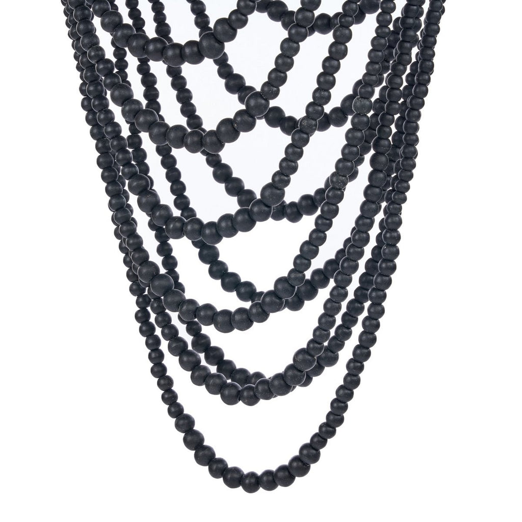Le Lustre en Perles de Bois - Noir - L