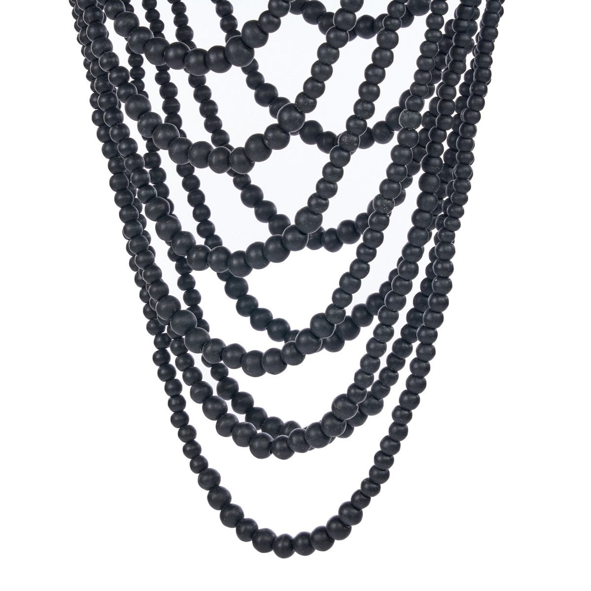 Le Lustre en Perles de Bois - Noir - L