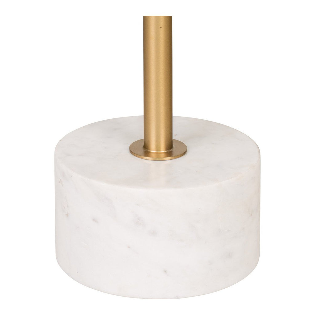 Table d'appoint Lecco - Laiton/Marbre, Marbre, Acier, 51x52cm