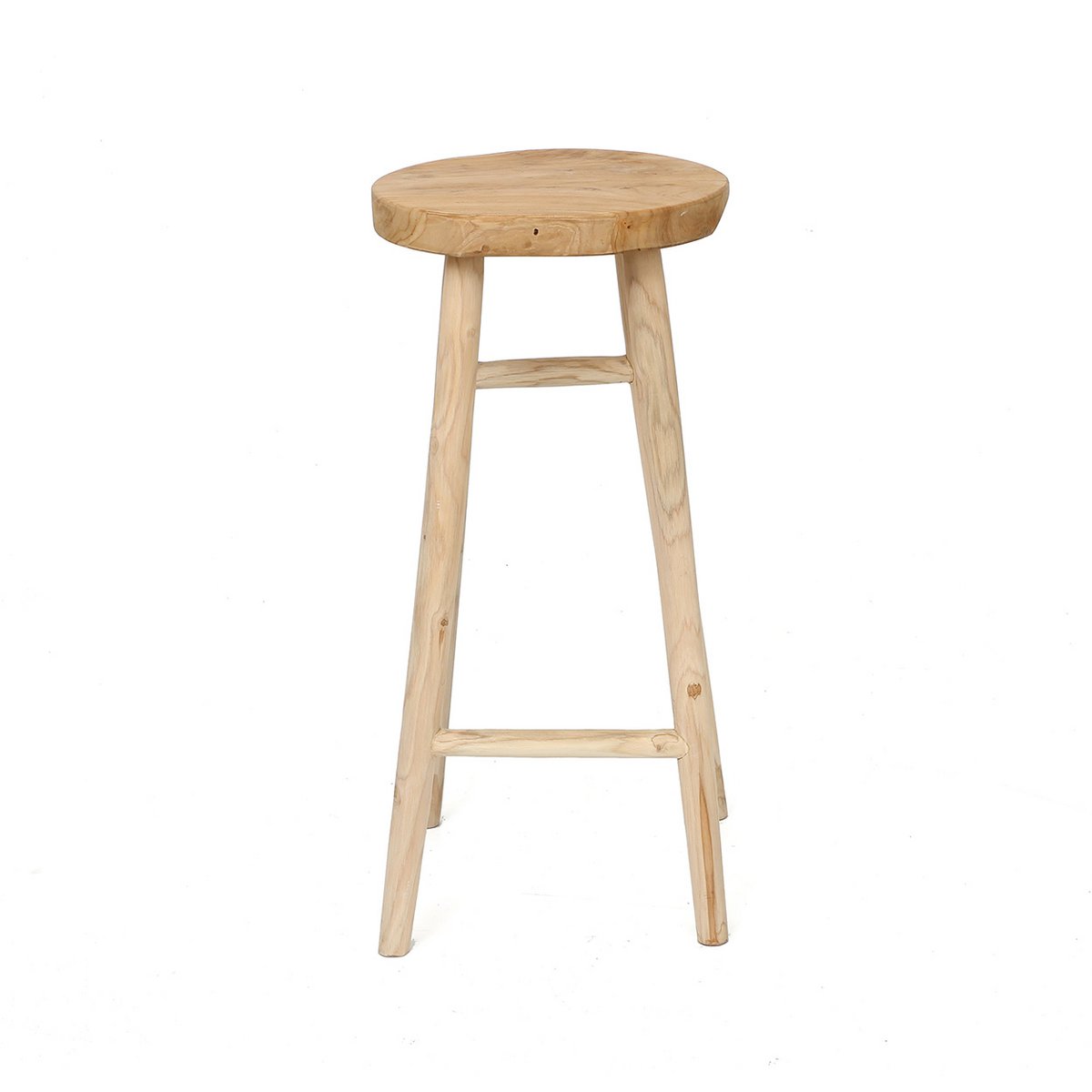 Tabouret de bar en bois de teck Kedut – Naturel – 75cm | Bazar Bizar