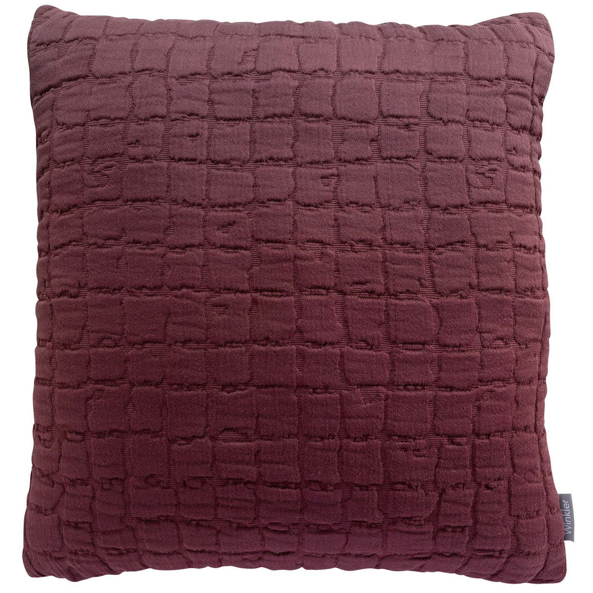 Coussin Swami Prune en coton stonewashed 45 × 45 cm