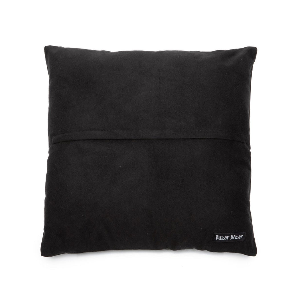 La Housse de Coussin en Cuir à Quatre Panneaux - Noir - 40x40