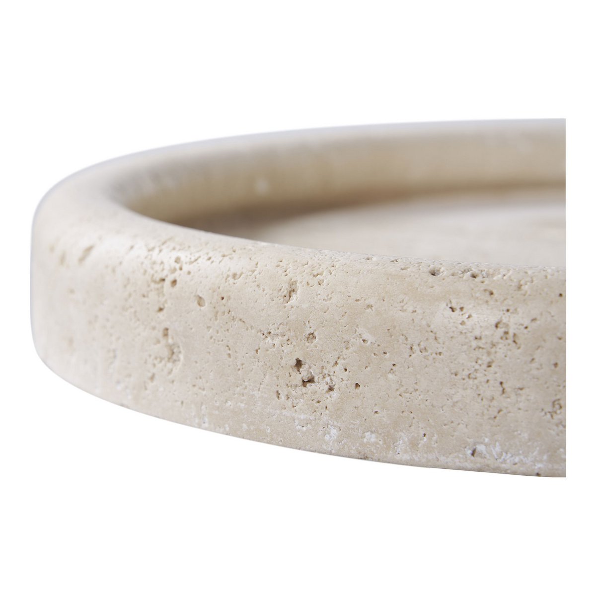 Plateau en travertin naturel – Ø25,5 cm