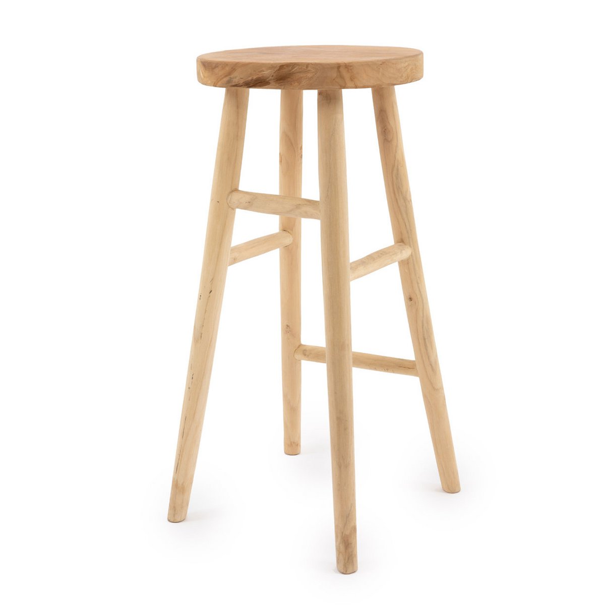Tabouret de bar en bois de teck Kedut – Naturel – 75cm | Bazar Bizar