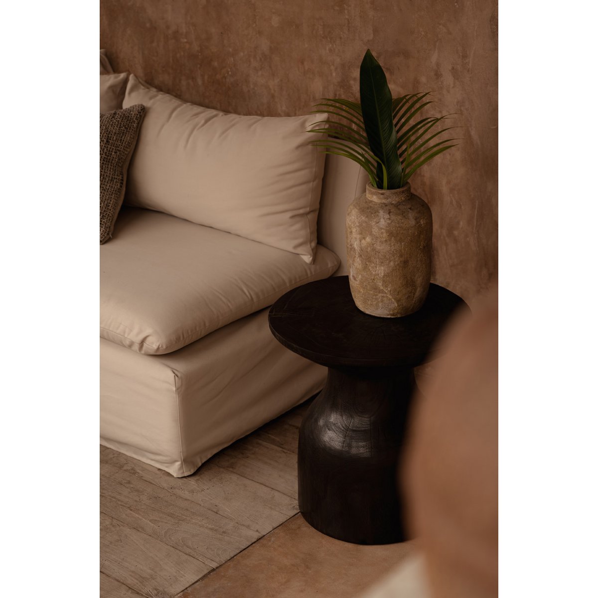 Vase Clay Echo crème en terre cuite 30 cm