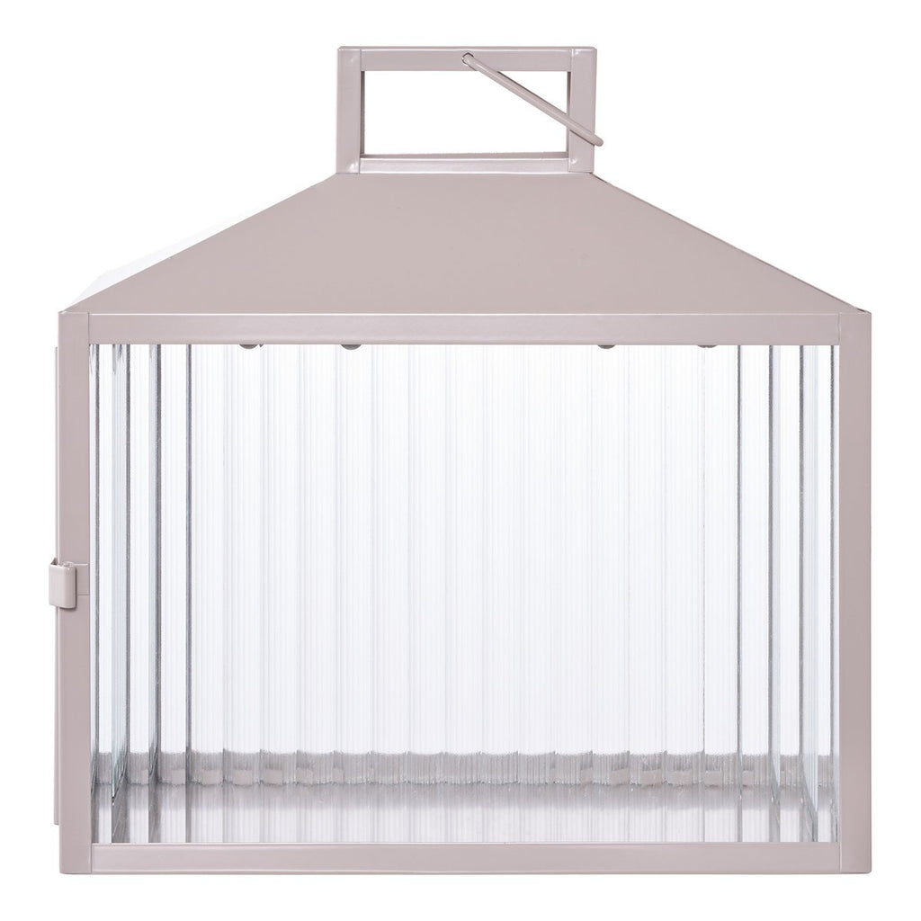 Lanterne Lucca - Beige/Gris, Métal/Verre, 26,5x13x26,5 cm