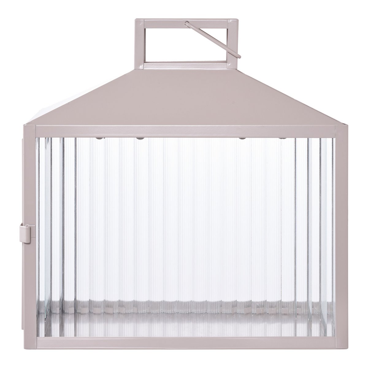 Lanterne Lucca - Beige/Gris, Métal/Verre, 26,5x13x26,5 cm
