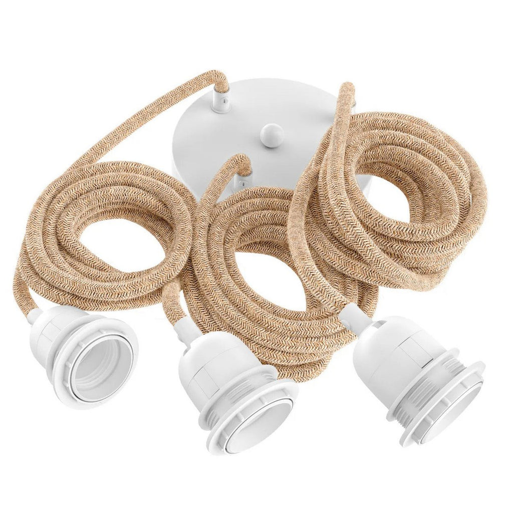 Plafonnier en grappe 3 cordons – Blanc Naturel | Bazar Bizar