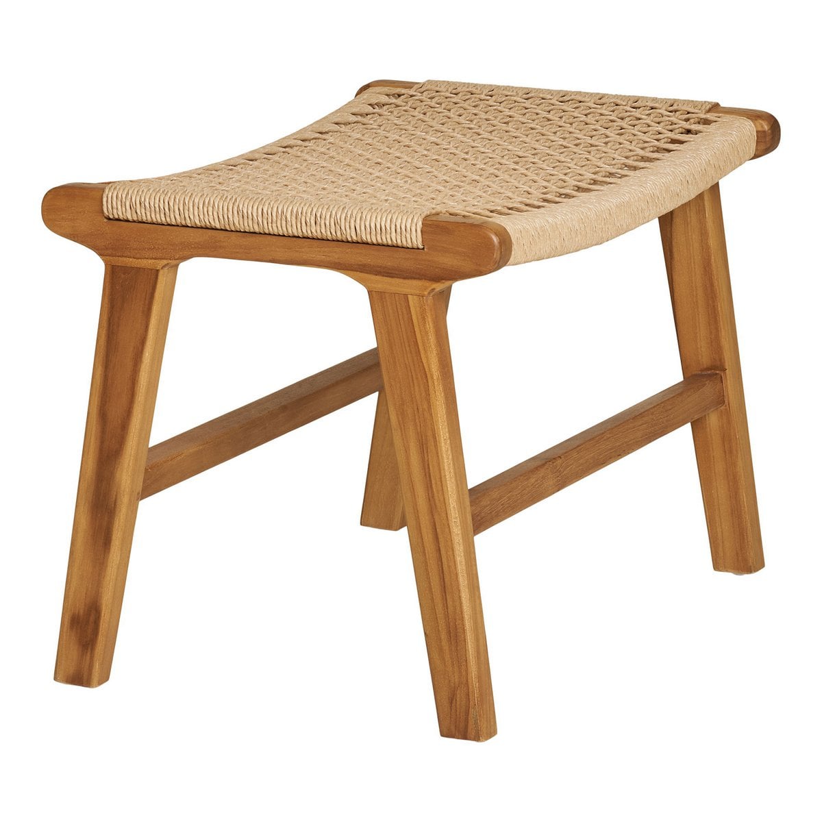 Repose-pieds Derby – Teck & Polyrotin Naturel, 60x40x42 cm