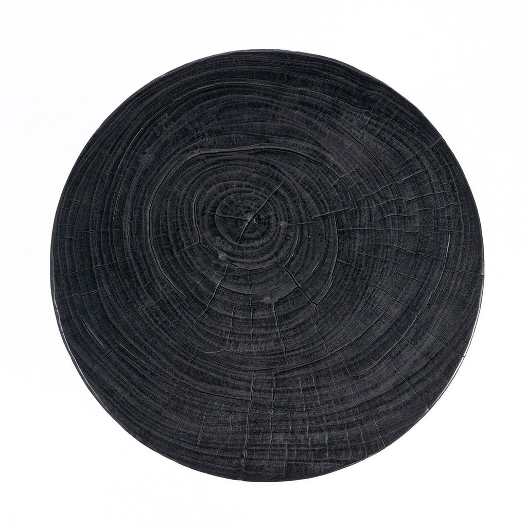 Tabouret en bois massif Squat Spot – Noir | Bazar Bizar