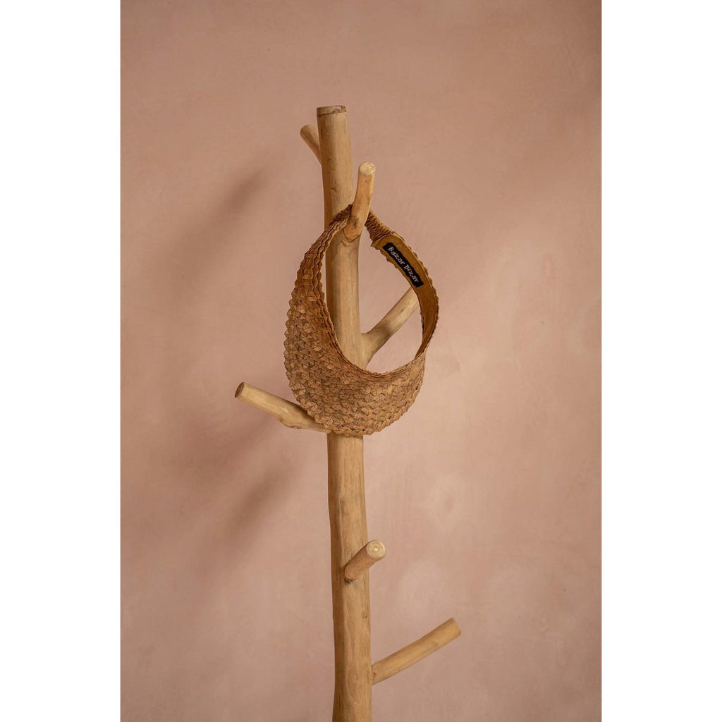 Porte-manteau en béton et teck – Naturel | Bazar Bizar