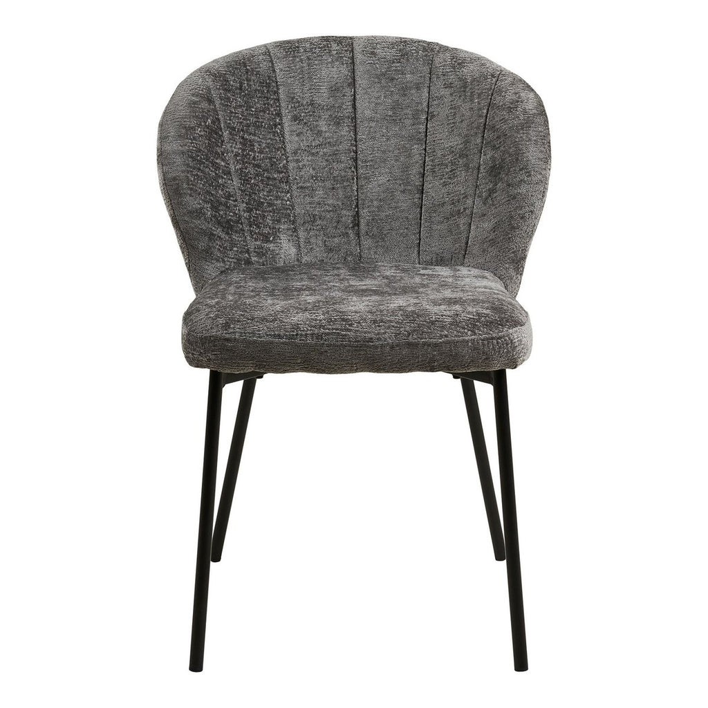 Chaise de salle à manger Roanne, gris, pieds noirs, HN1319 - Lot de 2
