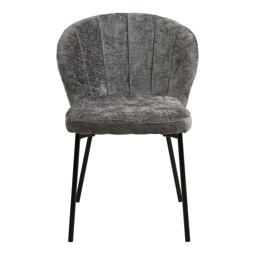 Chaise de salle à manger Roanne, gris, pieds noirs, HN1319 - Lot de 2
