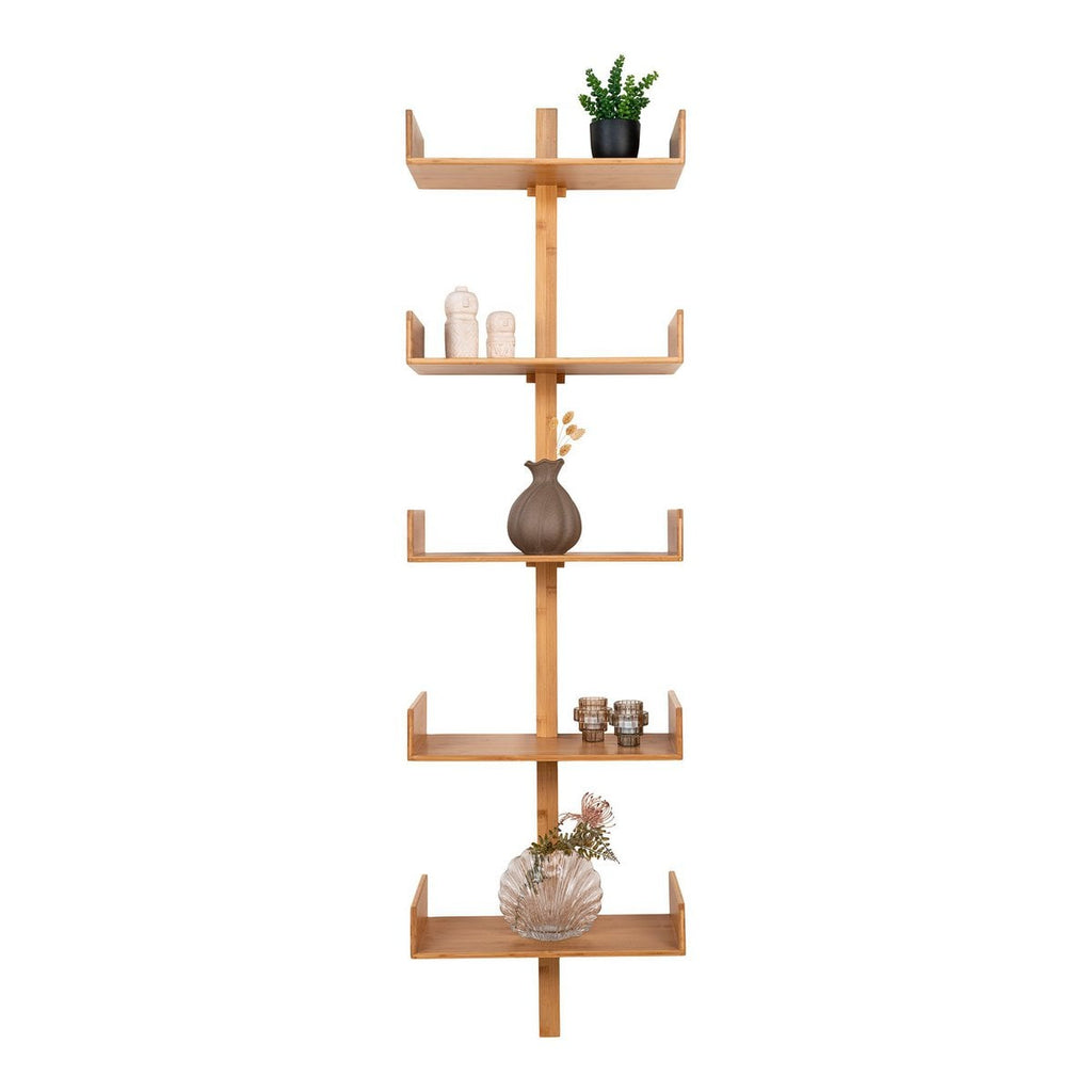 Étagère murale Villa en bambou naturel – 50 × 25 × 180 cm