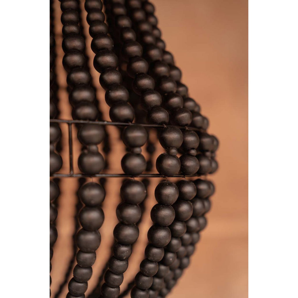Lustre en perles de bois Teardrop – Noir – M | Bazar Bizar