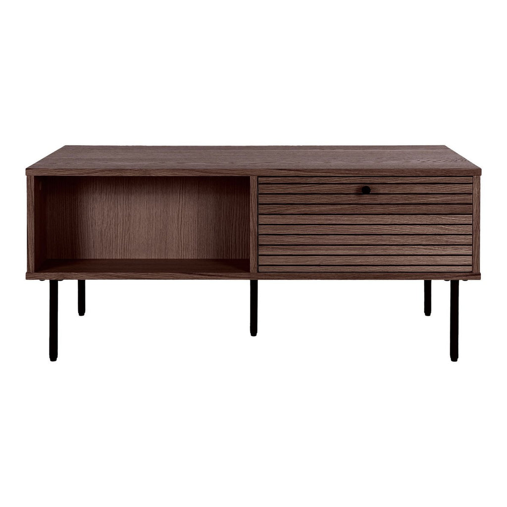 Table basse Kyoto – Chêne fumé & métal noir