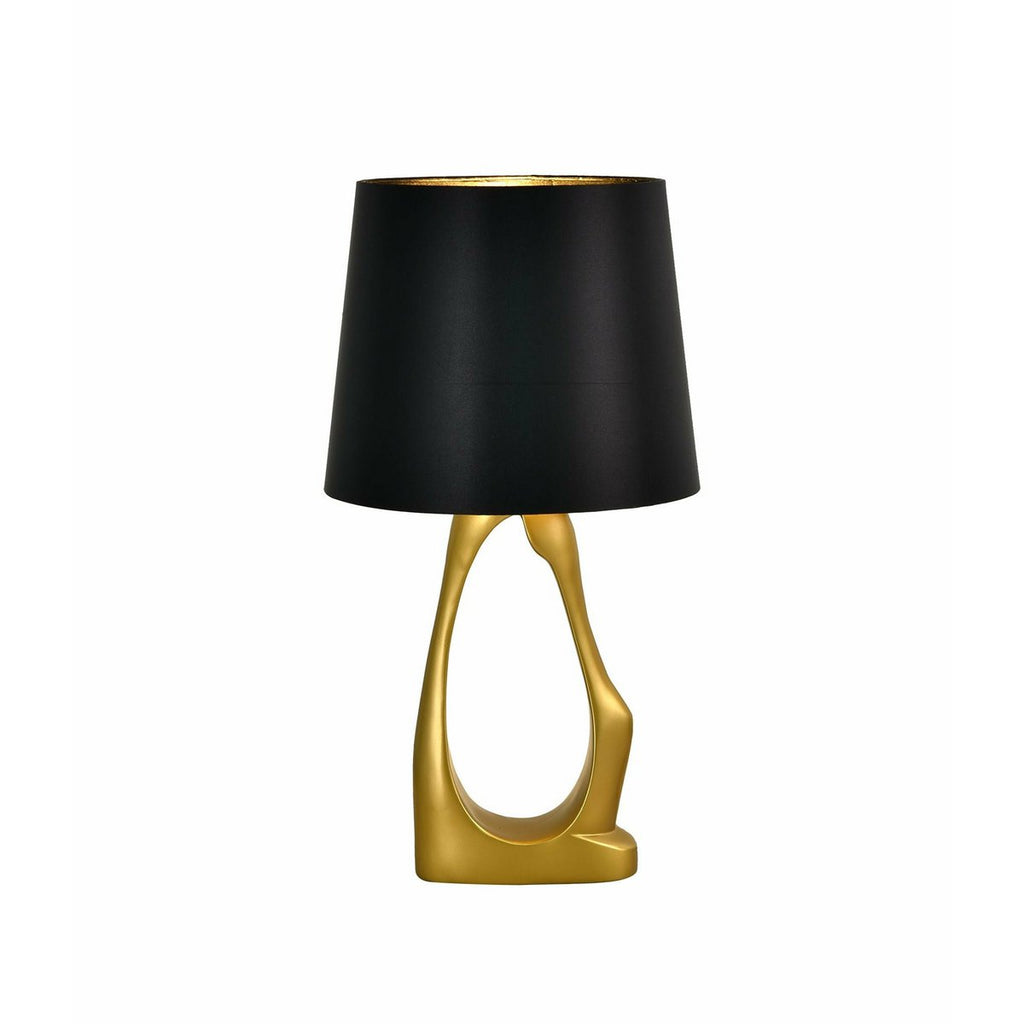 Lampe à poser Leva – Doré et noir – Abat-jour satiné