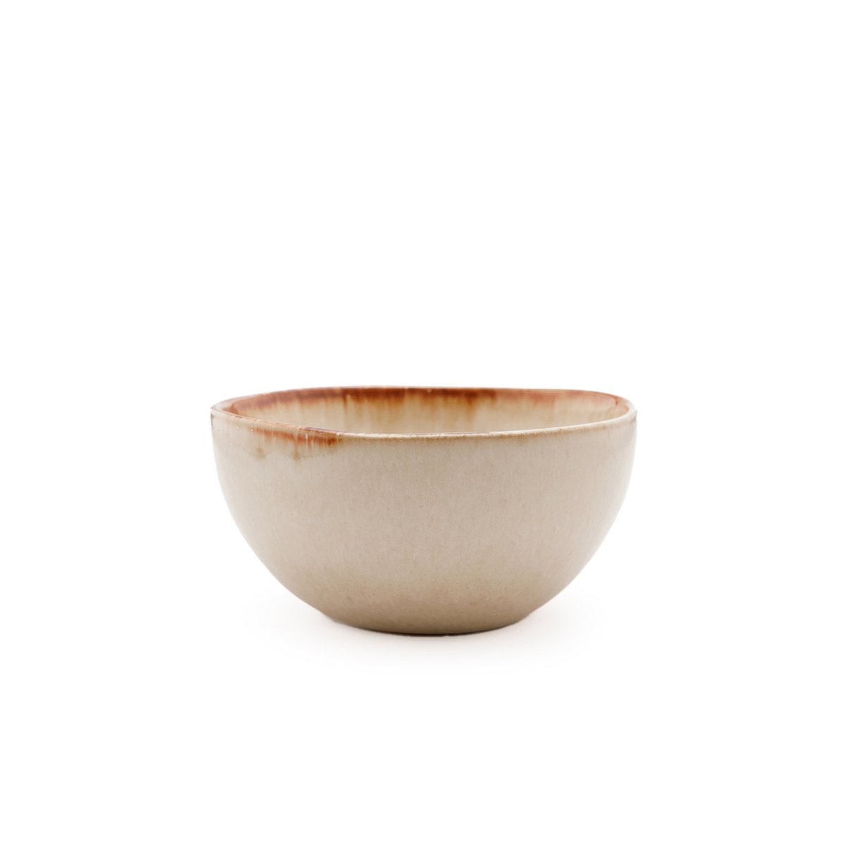 Bol à sauce en grès Cascais – Blanc Bord Ambré – S | Bazar Bizar