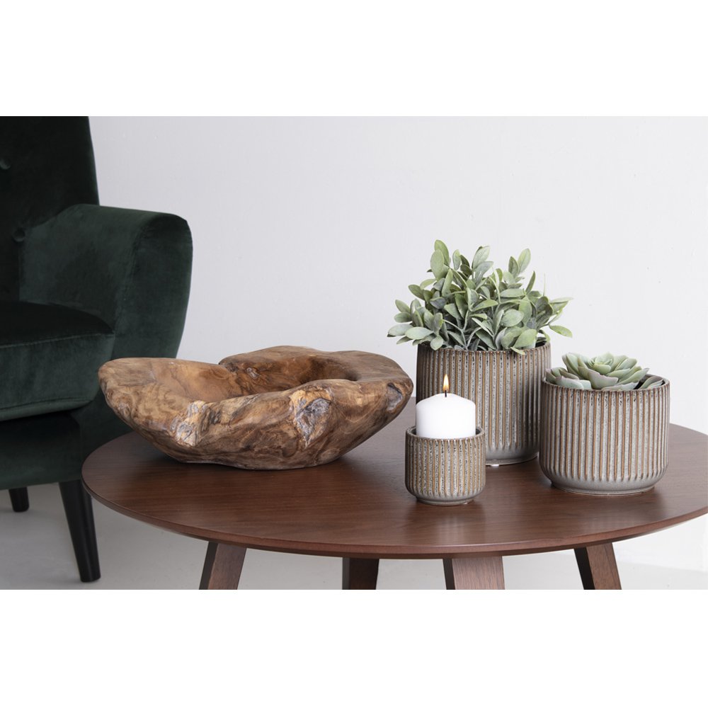 Bol Rio XL - Teck Naturel Fait Main, Ø40x12 cm