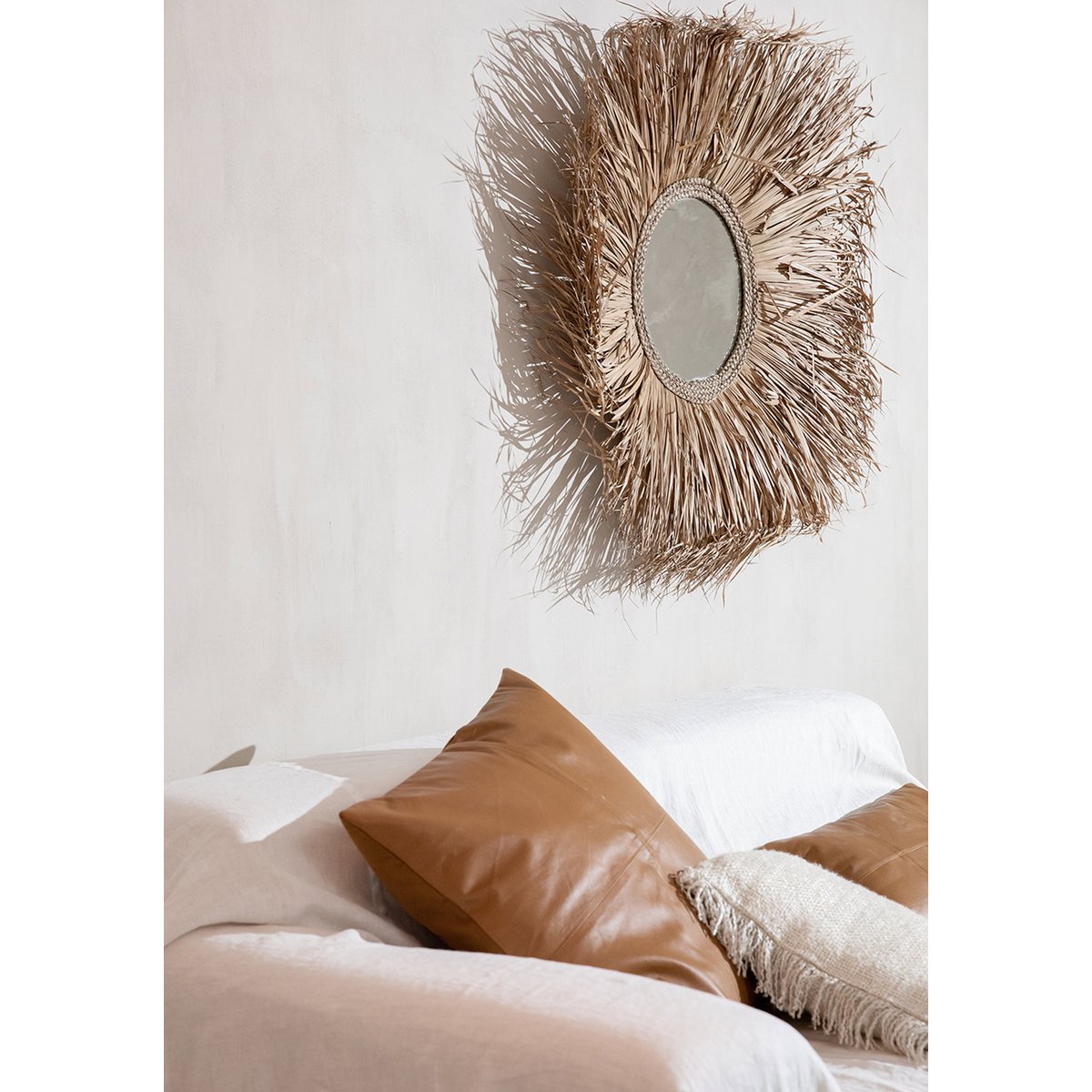 Housse de Coussin Cuir Camel - 40x40 cm