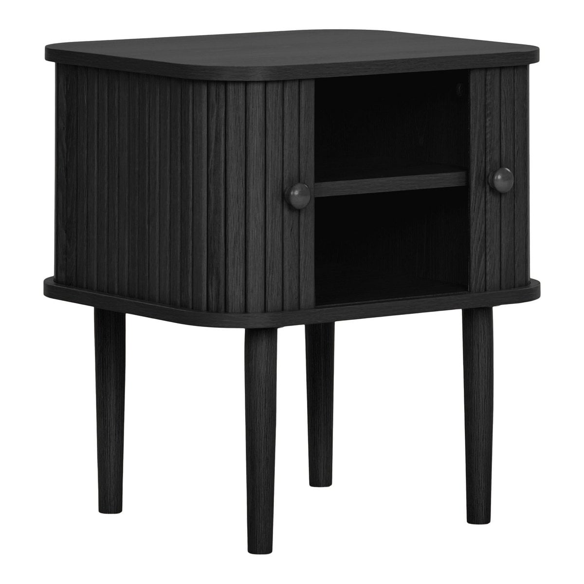 Table d’appoint Nikko noire – 2 portes – 45 × 40 × 50,5 cm