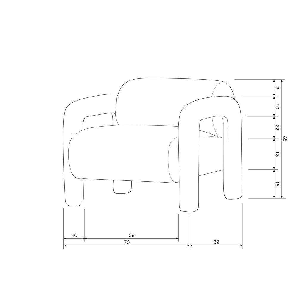 LENNY FAUTEUIL EN TEXTURE GROSSIERE OR/JAUNE