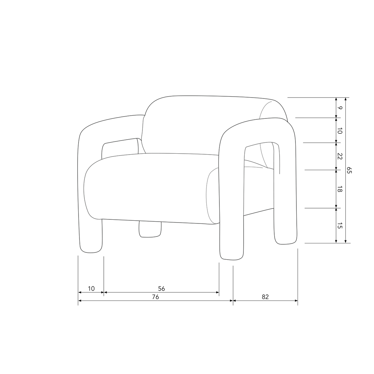 LENNY FAUTEUIL EN TEXTURE GROSSIERE OR/JAUNE