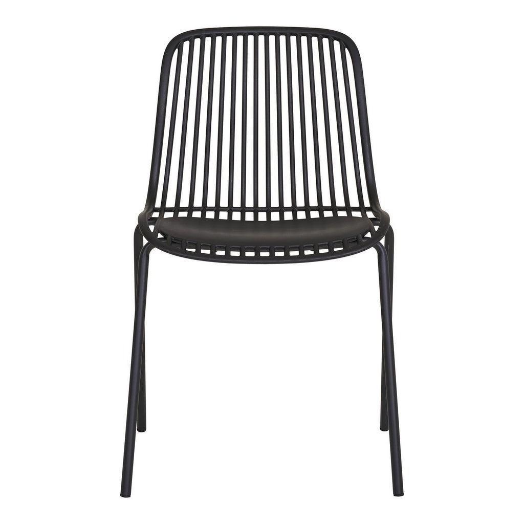 Chaise de jardin Branson – PP noir empilable (lot de 4)