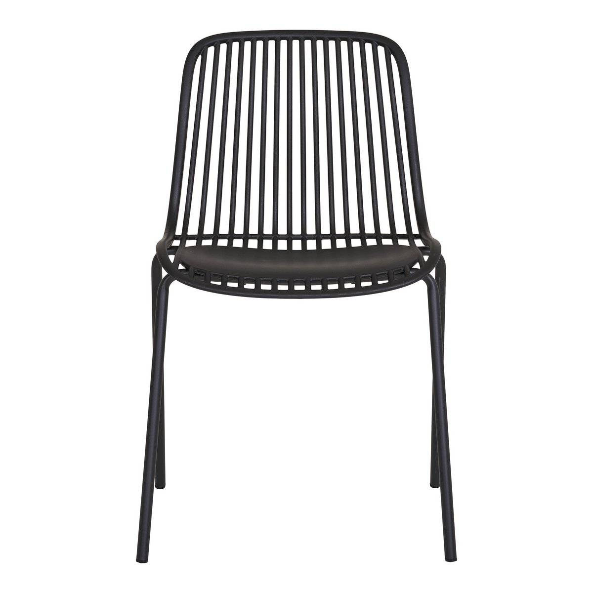Chaise de jardin Branson – PP noir empilable (lot de 4)