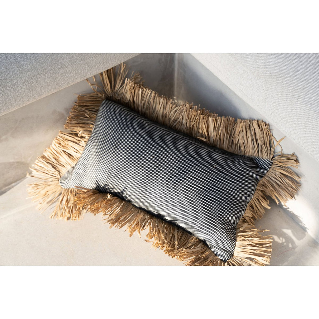 Housse de coussin Bonita noir et naturel 30 × 50 cm
