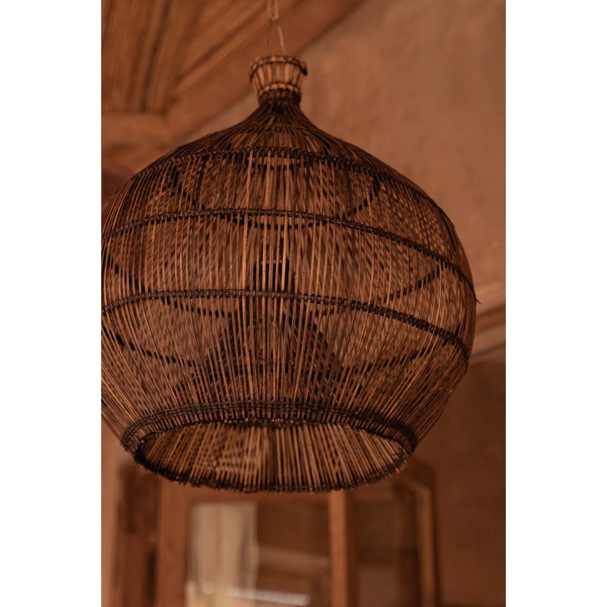 Suspension en bambou Desert Gourd – Noyer Foncé – S | Bazar Bizar