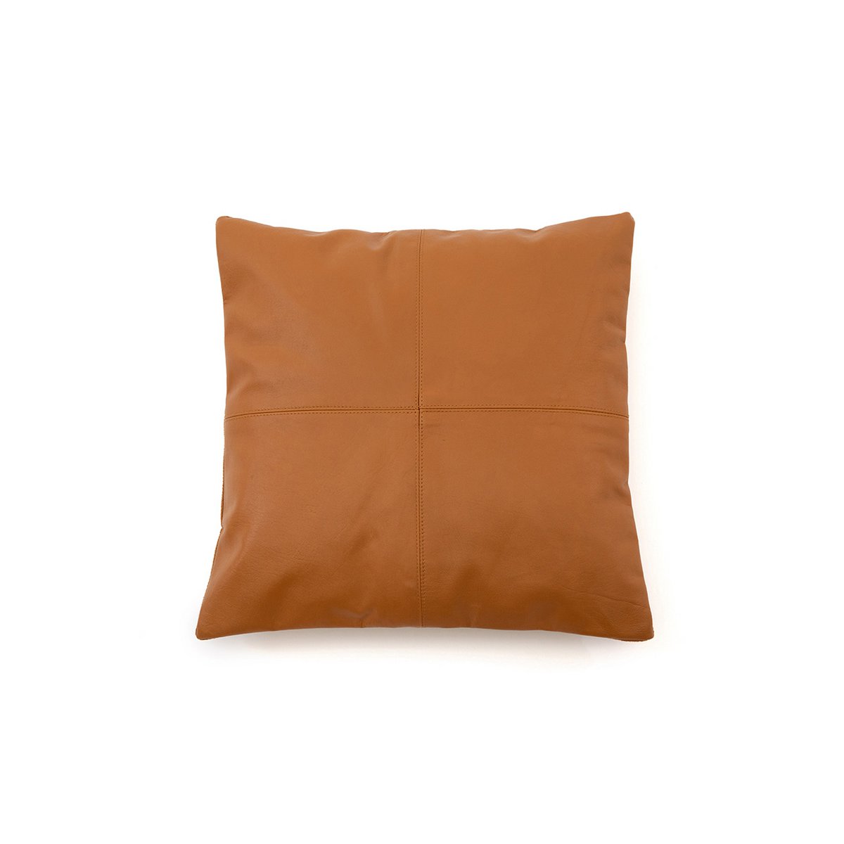 Housse de Coussin Cuir Camel - 40x40 cm
