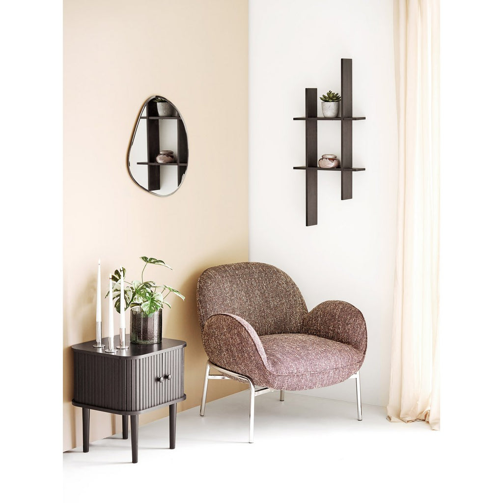 Table d’appoint Nikko noire – 2 portes – 45 × 40 × 50,5 cm