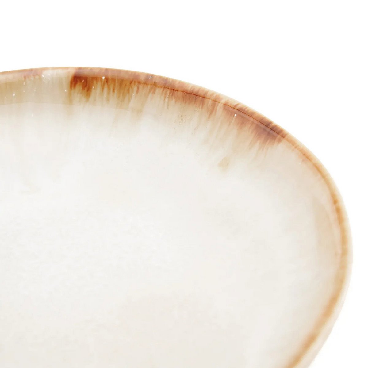 Assiette apéritif en grès Cascais – Blanc & Or | Bazar Bizar
