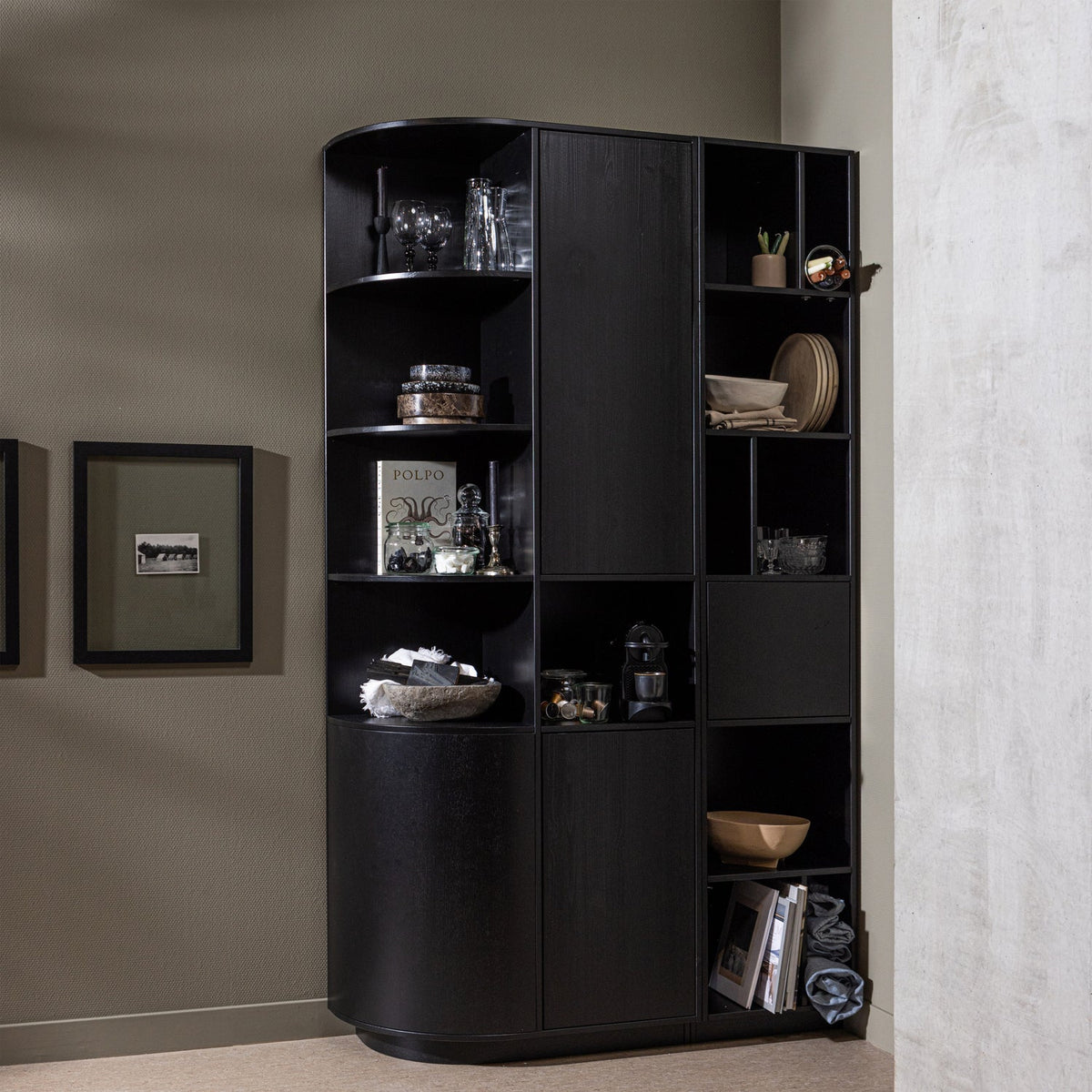 FINCA ARMOIRE RANGEMENT GAUCHE 78CM BOIS PROFOND NOIR [fsc]