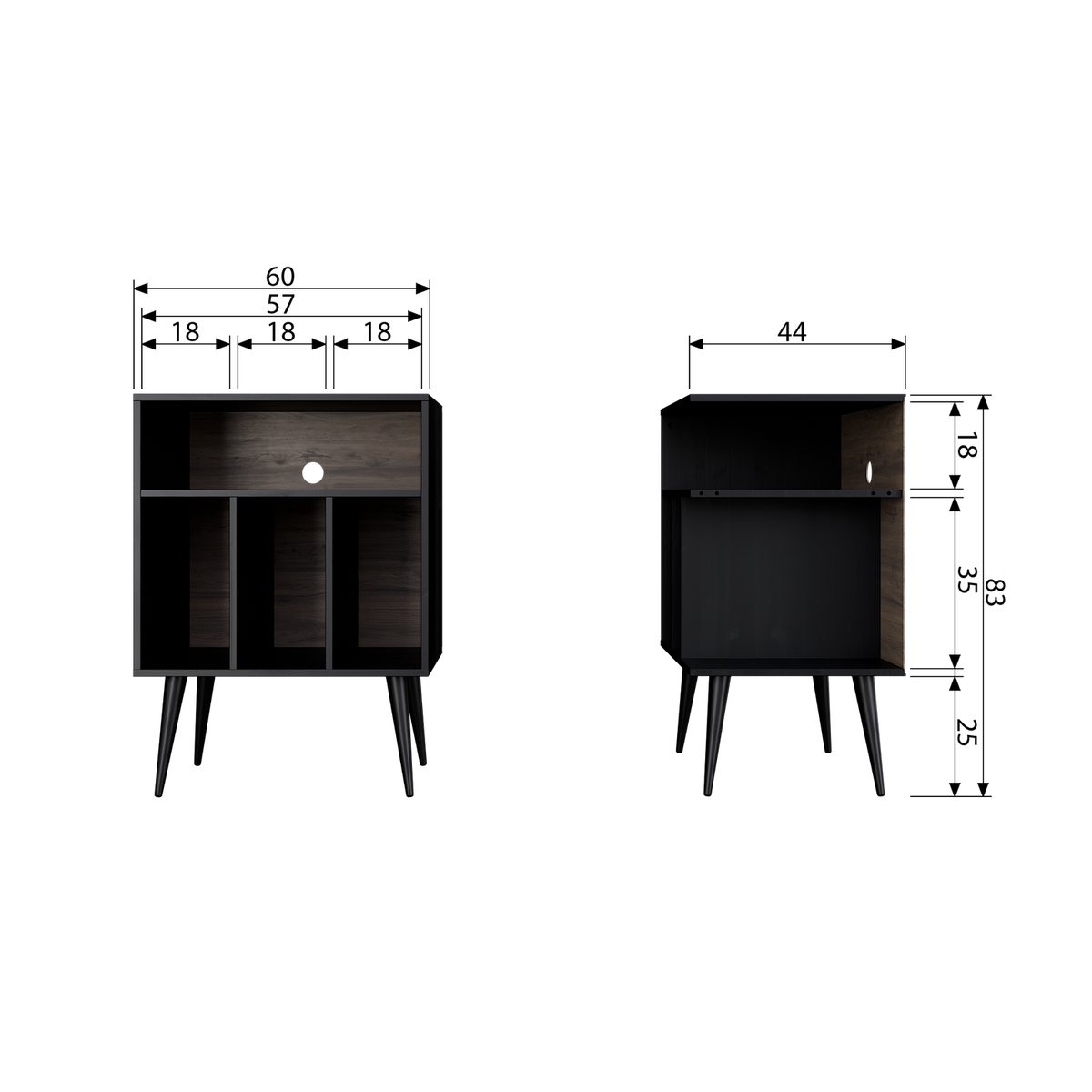 JAMES PETIT ARMOIRE EN BOIS NOIR/BOX [fsc]
