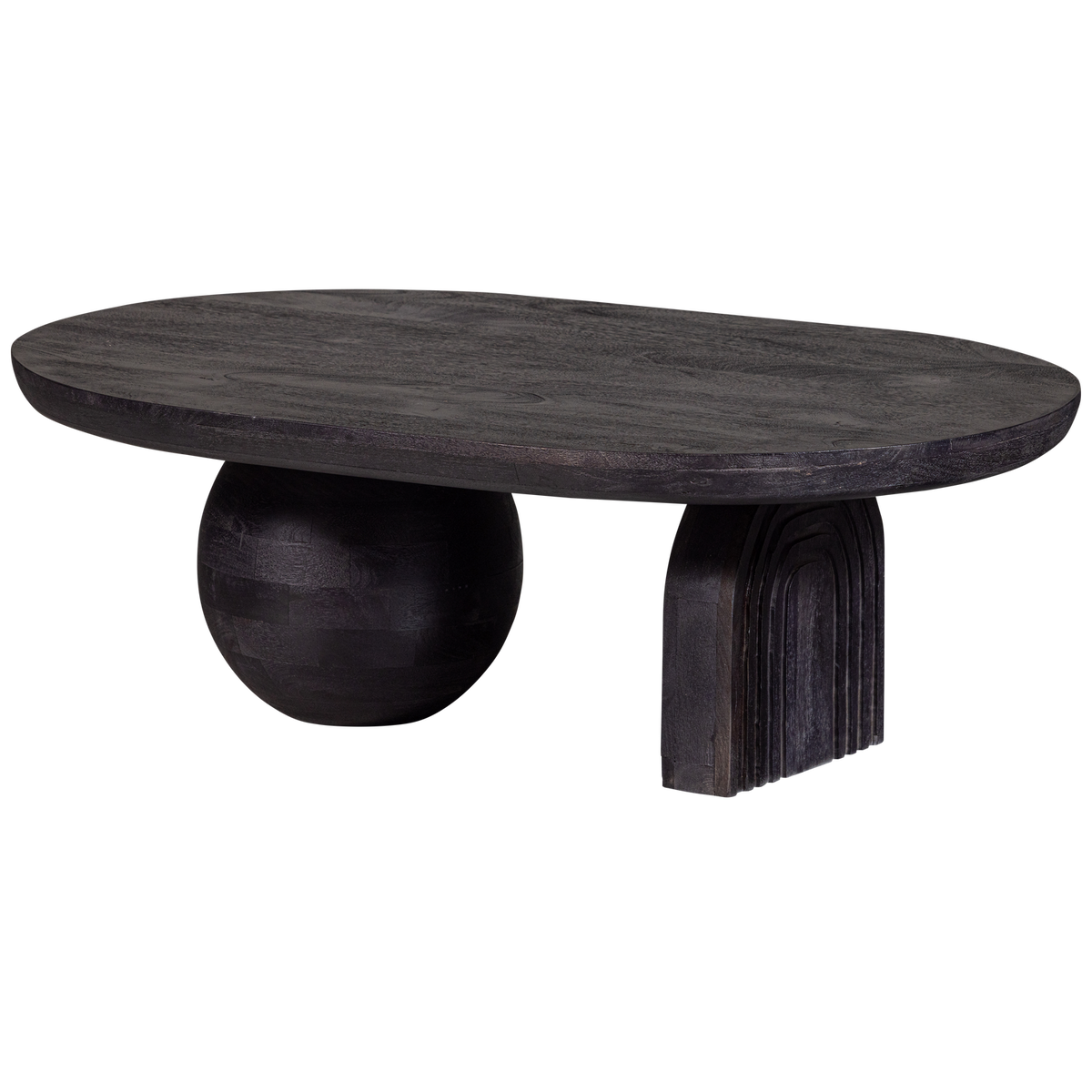 STEPPE TABLE BASSE EN BOIS DE MANGUIER NOIR