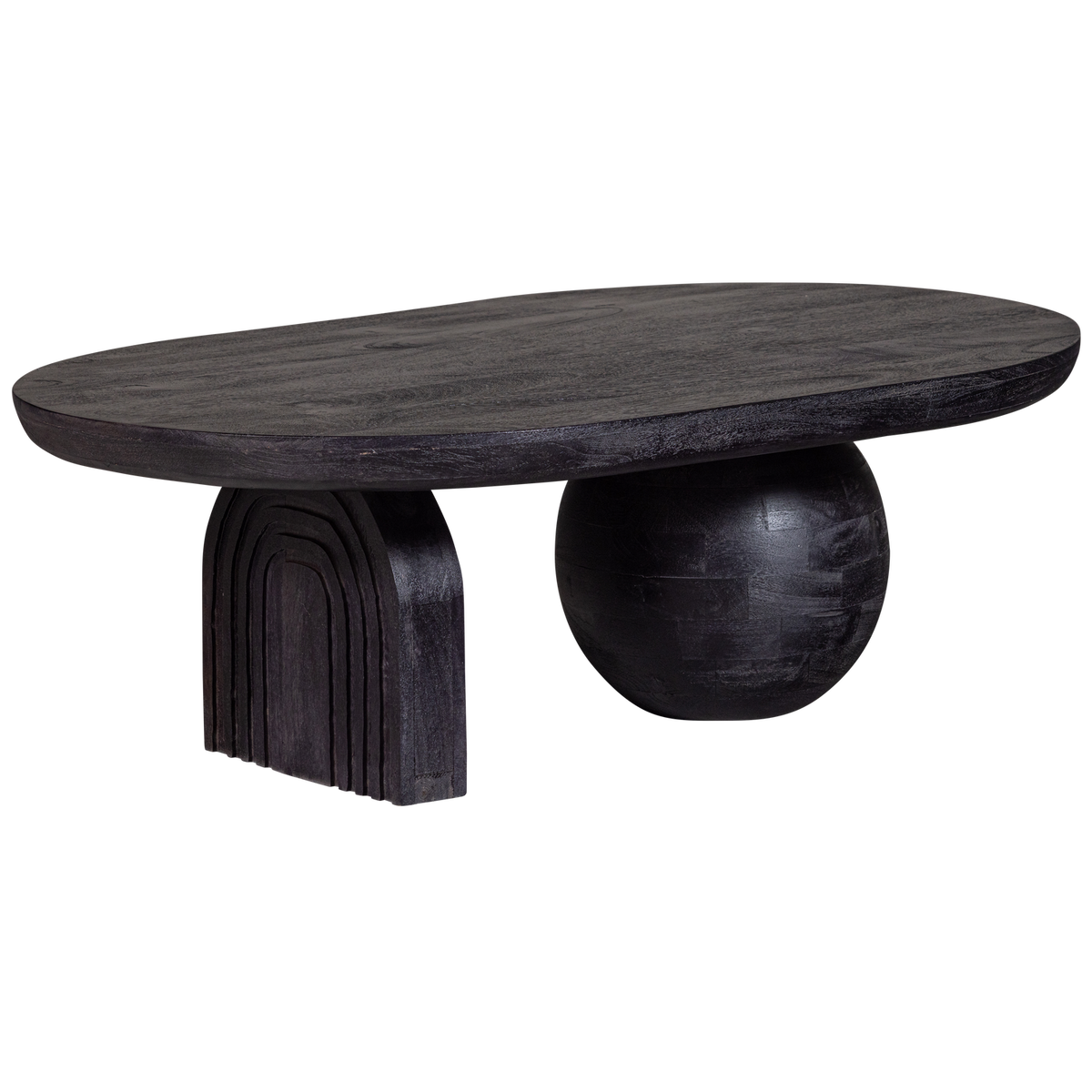 STEPPE TABLE BASSE EN BOIS DE MANGUIER NOIR