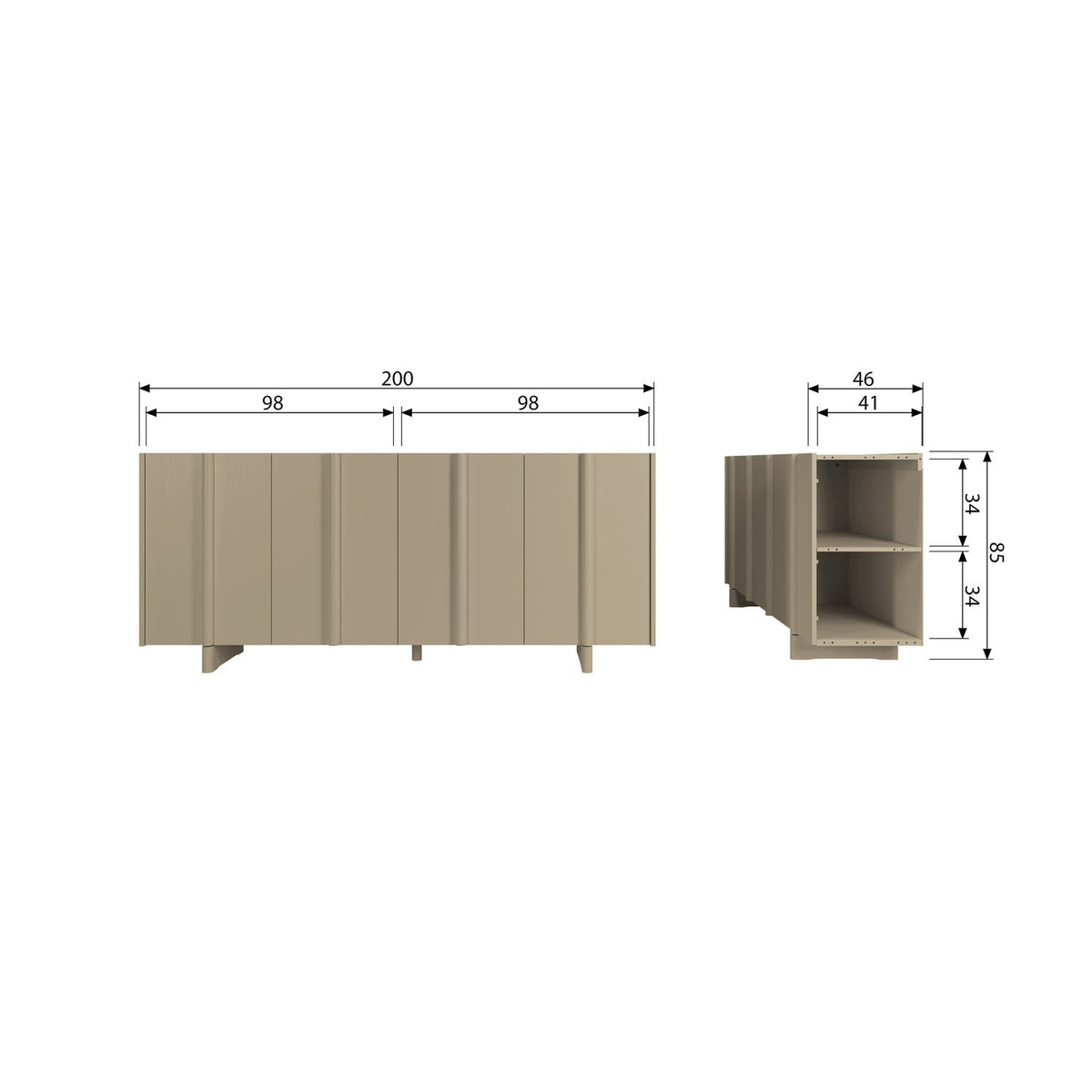 BASU BUFFET DE RANGEMENT PIN MUD [fsc]