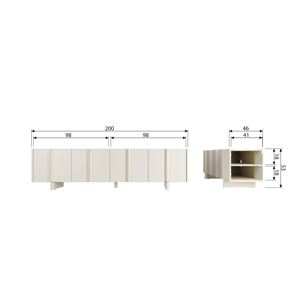 BASU MEUBLE TV 200CM PIN DUST [fsc]