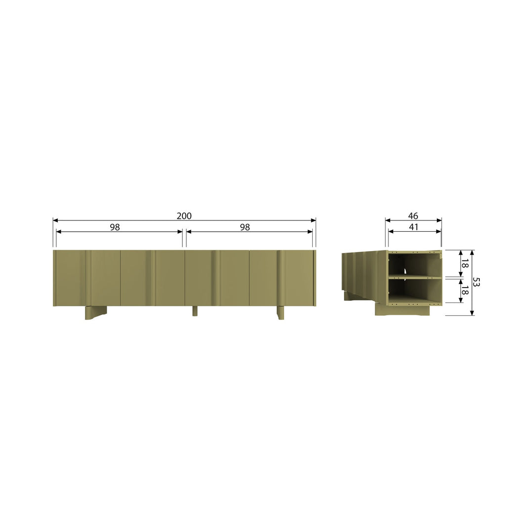 BASU MEUBLE TV PIN 200CM MOSS [fsc]
