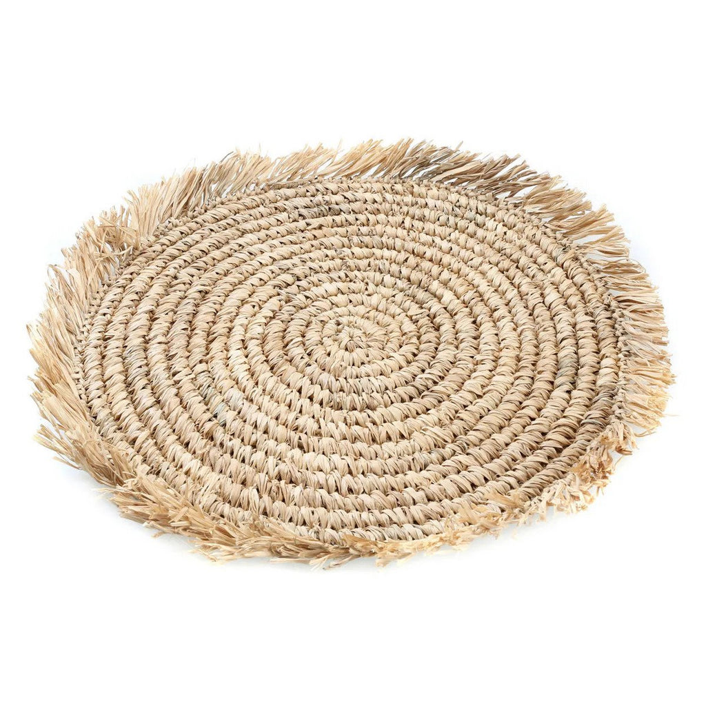 Set de table rond en raphia à franges – Naturel – ×45cm | Bazar Bizar