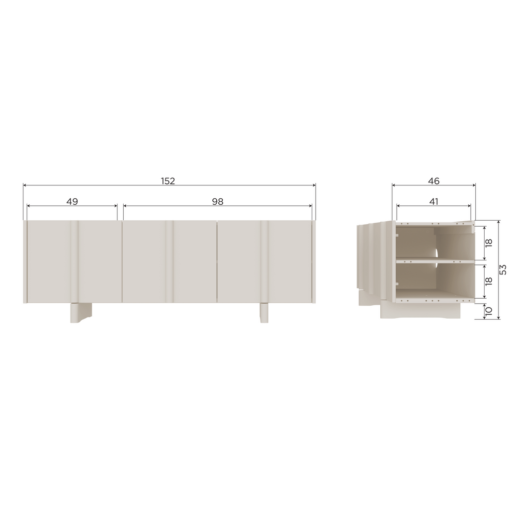 BASU MEUBLE TV PIN 152CM DUST [fsc]
