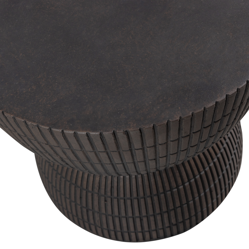 SAMSON TABLE BASSE L ASPECT BETON COFFEE 35xO40CM