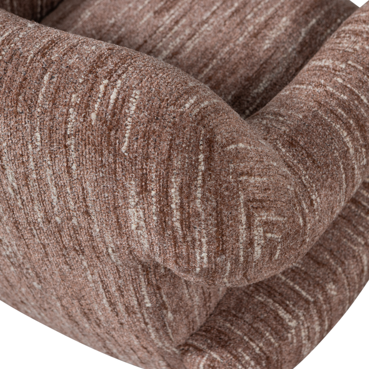 FOLKE FAUTEUIL CHENILLE VIEUX ROSE MELANGE