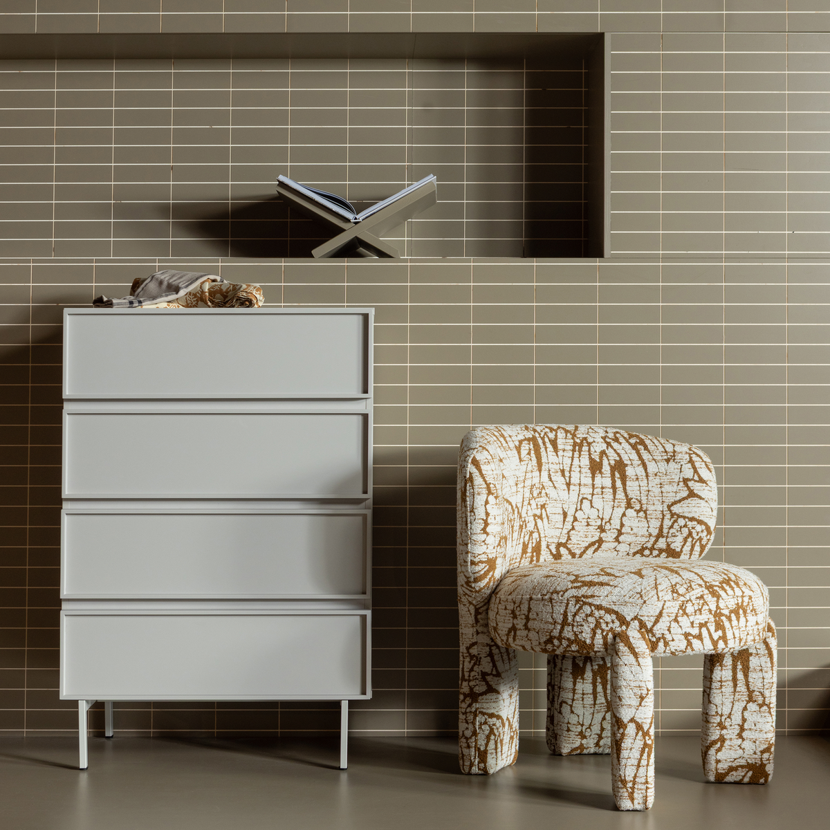 UPKE FAUTEUIL AVEC MOTIF NATUREL/BRUN