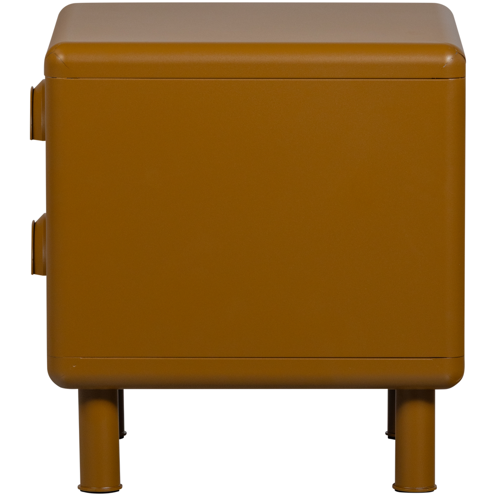 RUNE COMMODE/ TABLE DE CHEVET 2 TIROIRS METAL JAUNE MIEL