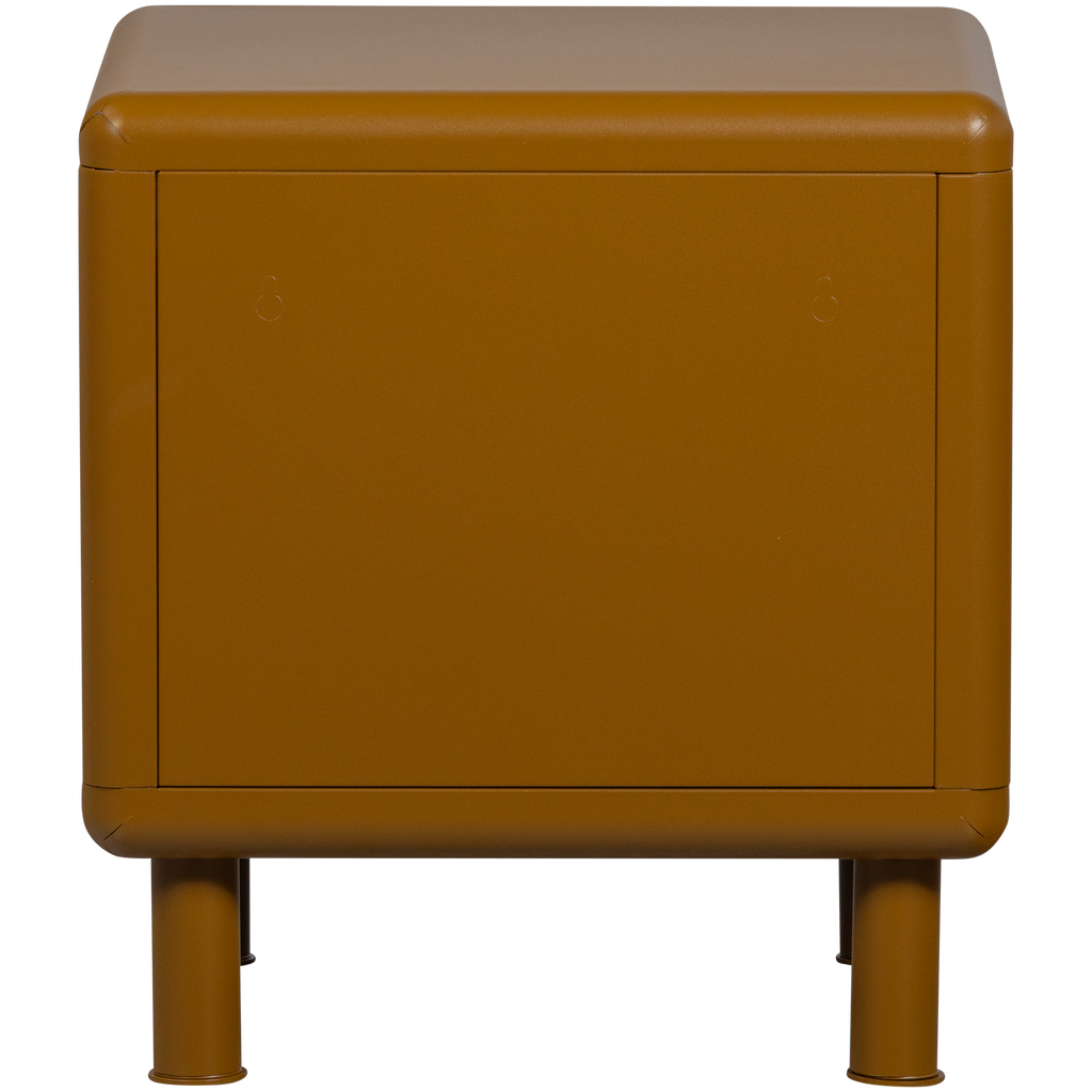 RUNE COMMODE/ TABLE DE CHEVET 2 TIROIRS METAL JAUNE MIEL