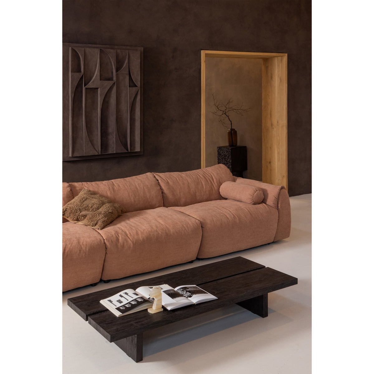 LION TABLE BASSE MDF MARRON FONCE 140x60CM